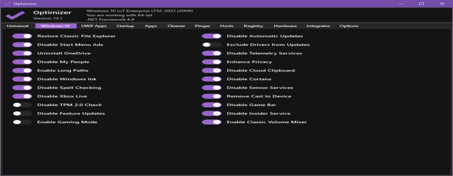 The finest Windows Optimizer